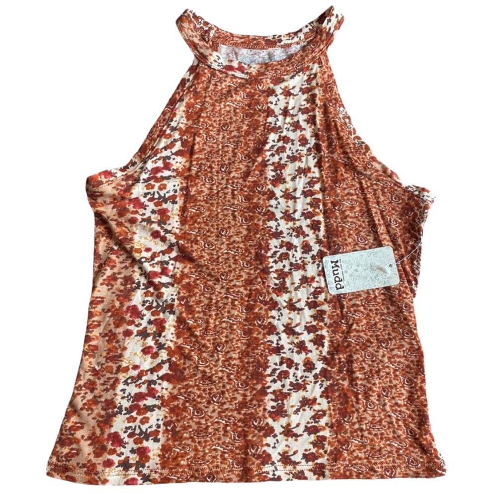 Mudd Jeans Brown Floral and Paisley Tank Top